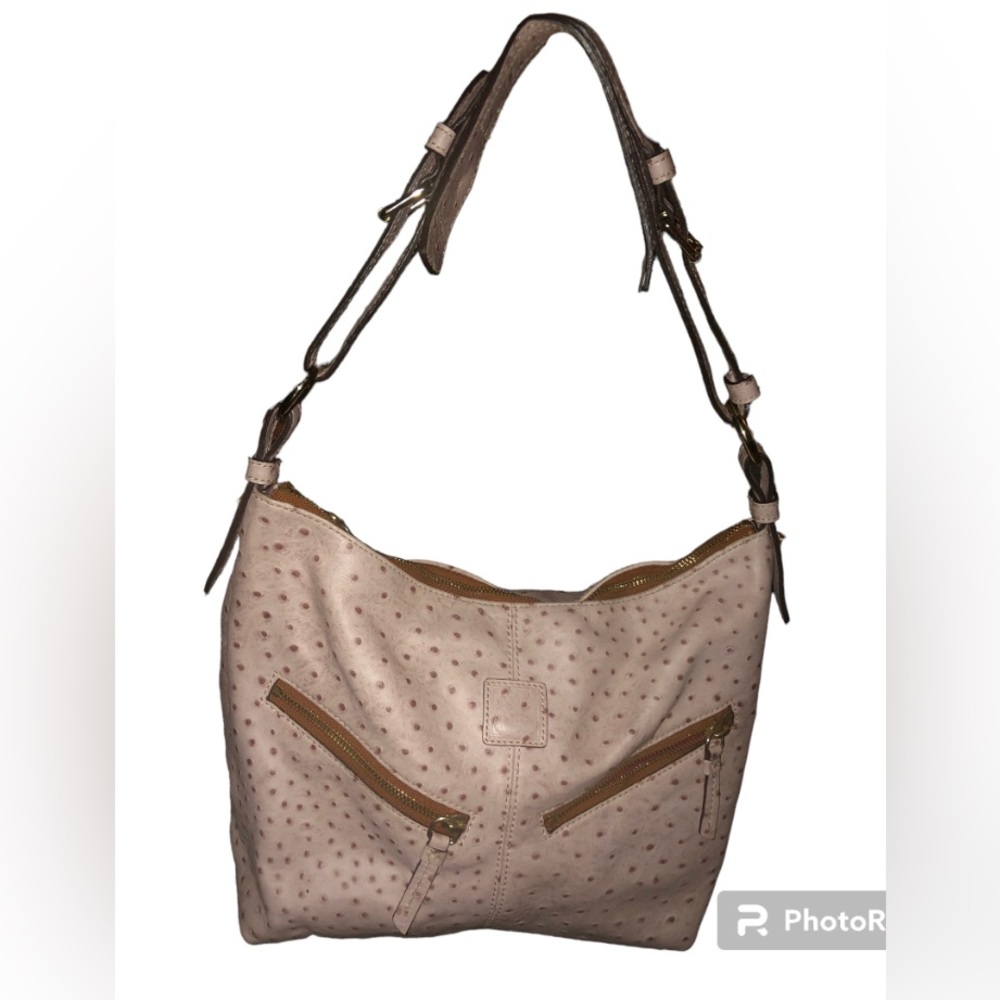 Dooney & Bourke Pink Ostrich Mary Hobo GUC - Picture 3 of 14